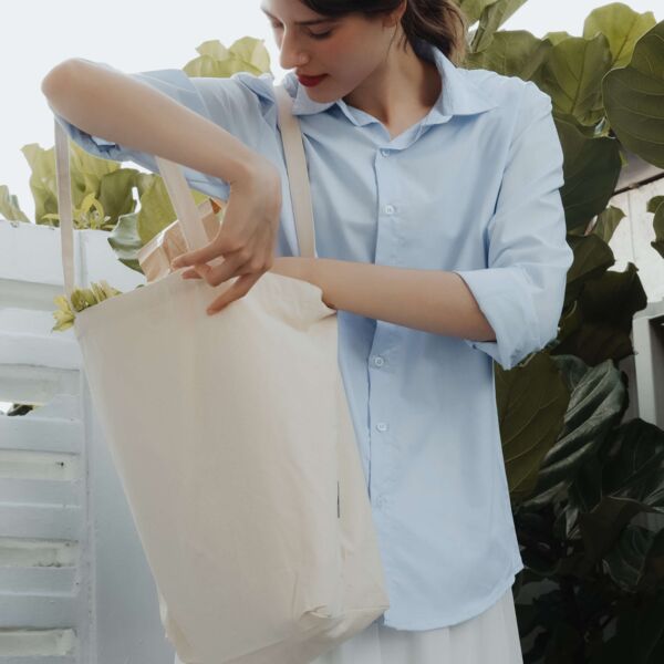 Canvas Tote with Base Thumbnail